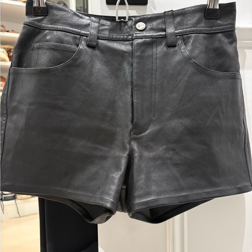 Women’s Helmut Lang black leather shorts size 2